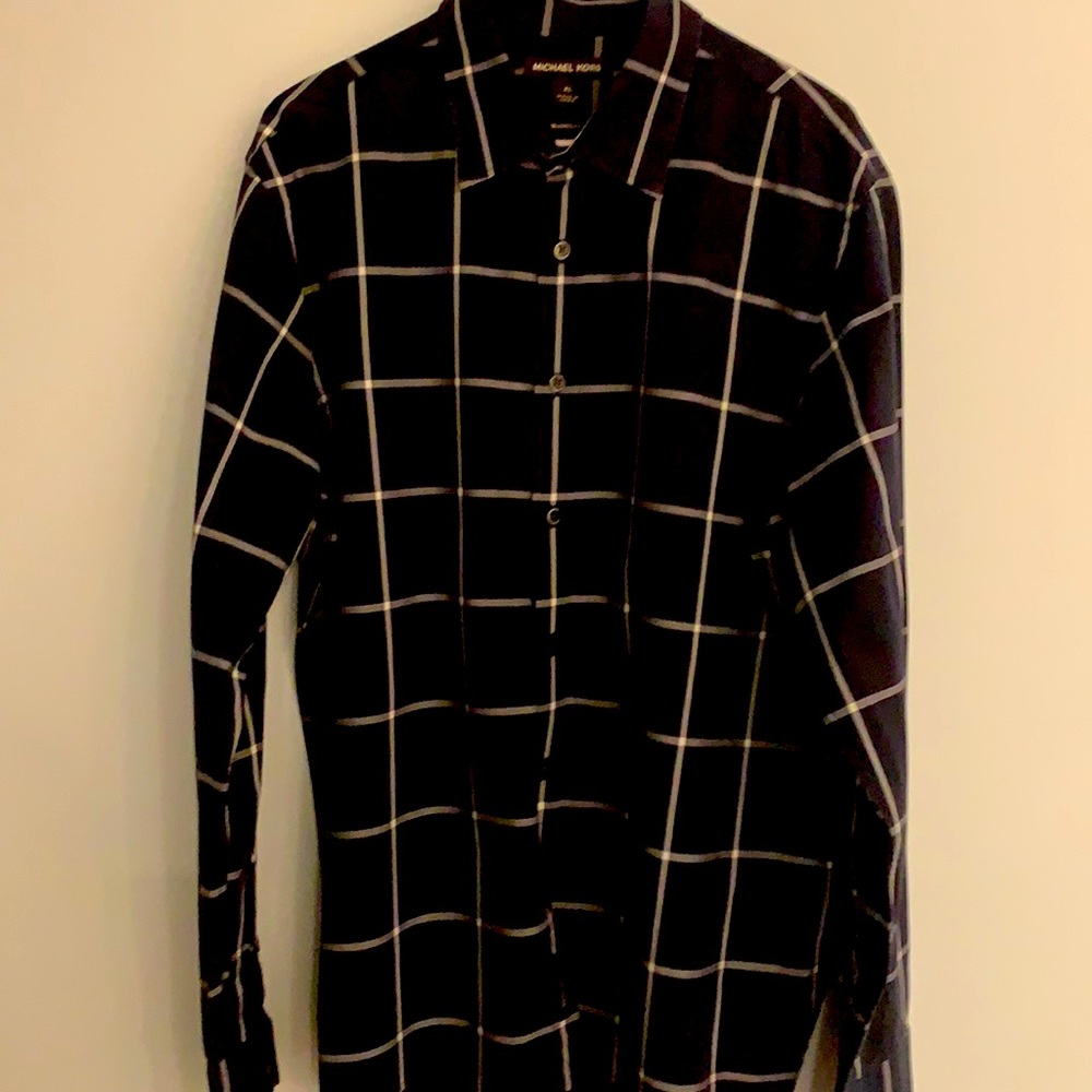 Men’s Michael Kors dress shirtXLBlack&White plaid
